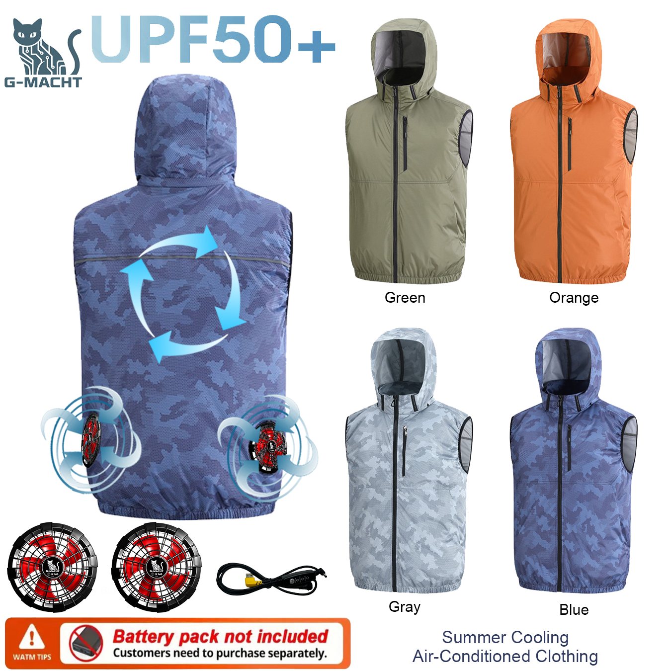 Outdoor Sport Windbreaker - 여름 스포츠 12V/5V 팬 에어컨 쿨