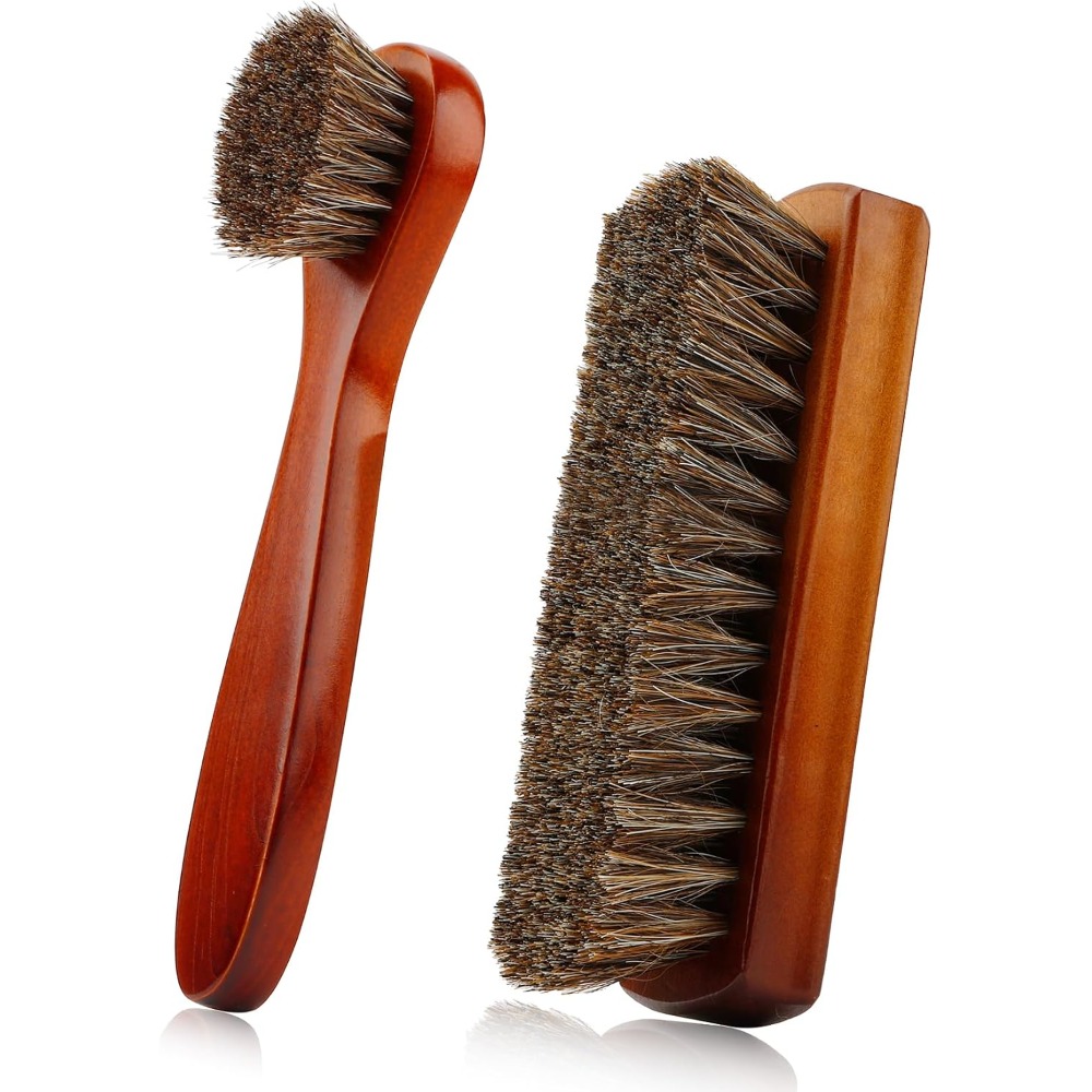 Brushing Boot Horse - 2개 세트 말털 구두솔, 전문가용 가죽