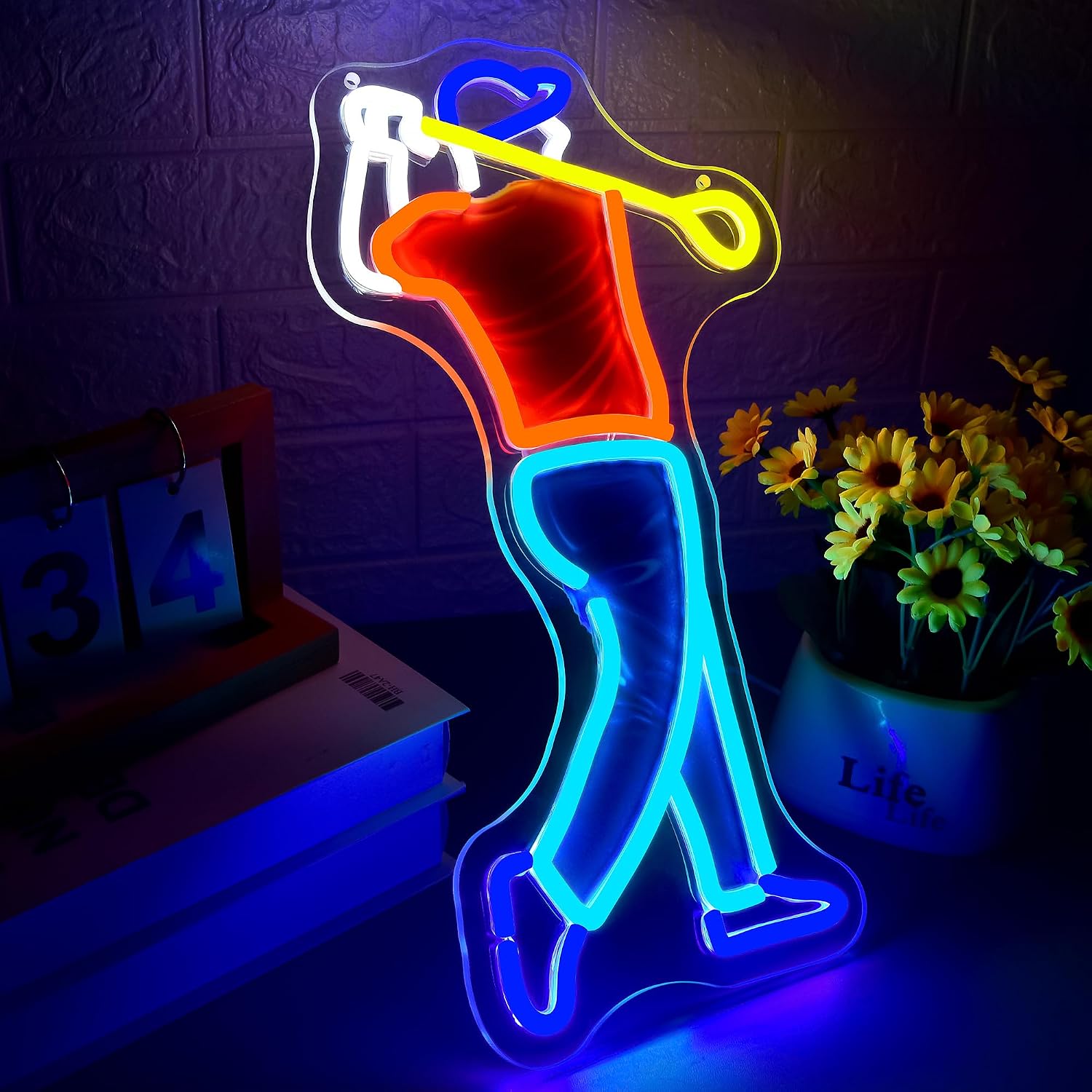 골퍼 스윙 네온사인 USB 전원 LED 네온 조명 아트 - Outdoor Sport Club 리뷰 및 가격